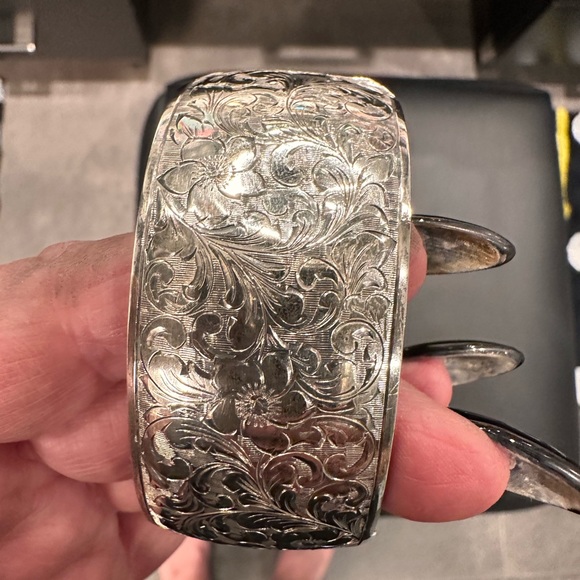 Jewelry - Antique Wide Cuff Silver Bracelet
